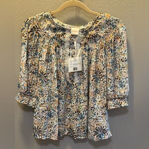 Romantic Feminine Water Color Zac and Rachel Top Women’s Size Large NWT